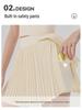 Women's High-Waisted Sports Skirt with Tennis Pocket, Accordion Pleats, Built-In Safety Shorts, and Anti-Exposure Design