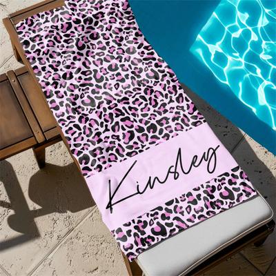 Customized Name Beach Towel 2024 New Bath Towels Stripe Printed Polyester Microfiber Towel Bath Towel Hot Sale Towel for Gift