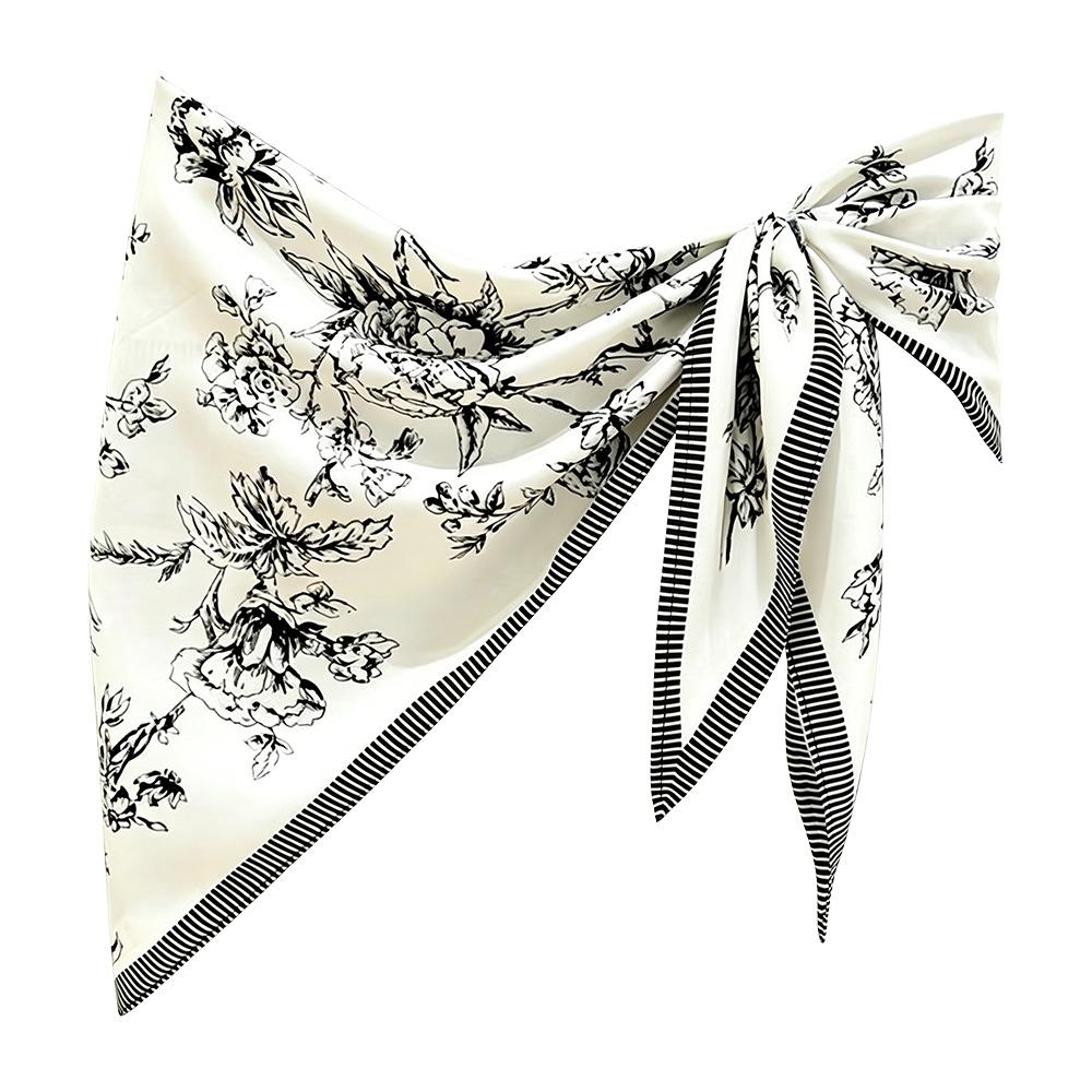 Multi-functional Triangular Scarf Silk Satin Decorative Headscarf Fashion Waist Belt
