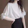 Super Fairy White Chiffon Shirt Women's Summer New Short-sleeved Top Design Sense Niche French Chic Loose Shirt