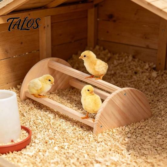Poultry Coop Perch Wooden Chick Stand, Pine Wood Chicken Roosting Bar, Semi-Circular Backyard Accessories Toy Jungle Gym for Brooder Parrots