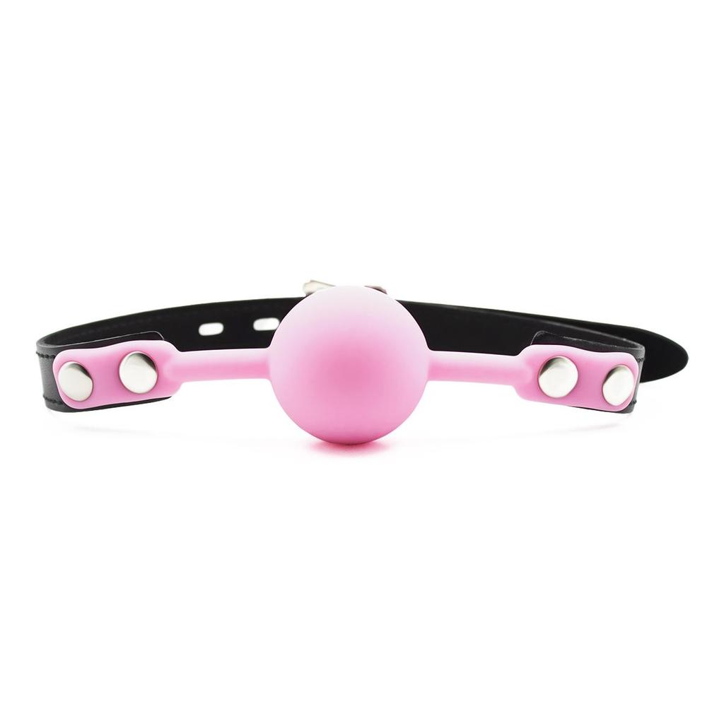 VaHppy Mouth Ball Yoke 4cm 80g Silicone Solid Drooling Couple Games Sex Toys SM BDSM Adult Products PU Bondage Oral Sex
