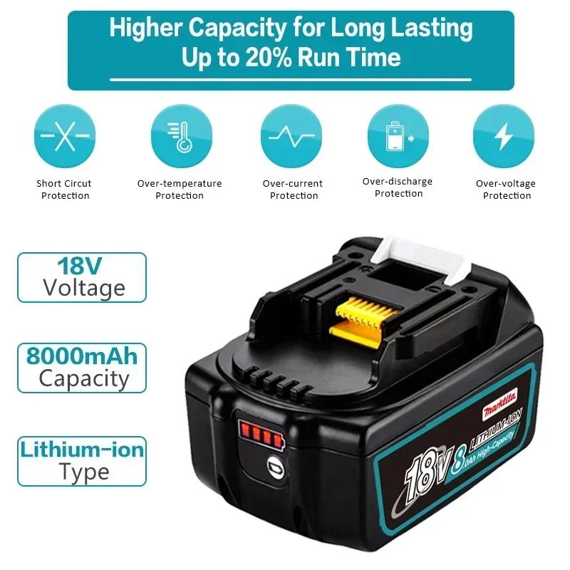 BL1860 pour batterie Makita 18 V Batterie rechargeable 18650 Cellule lithium-ion adaptée à l'outil électrique Makita BL1860 BL1830 LXT400