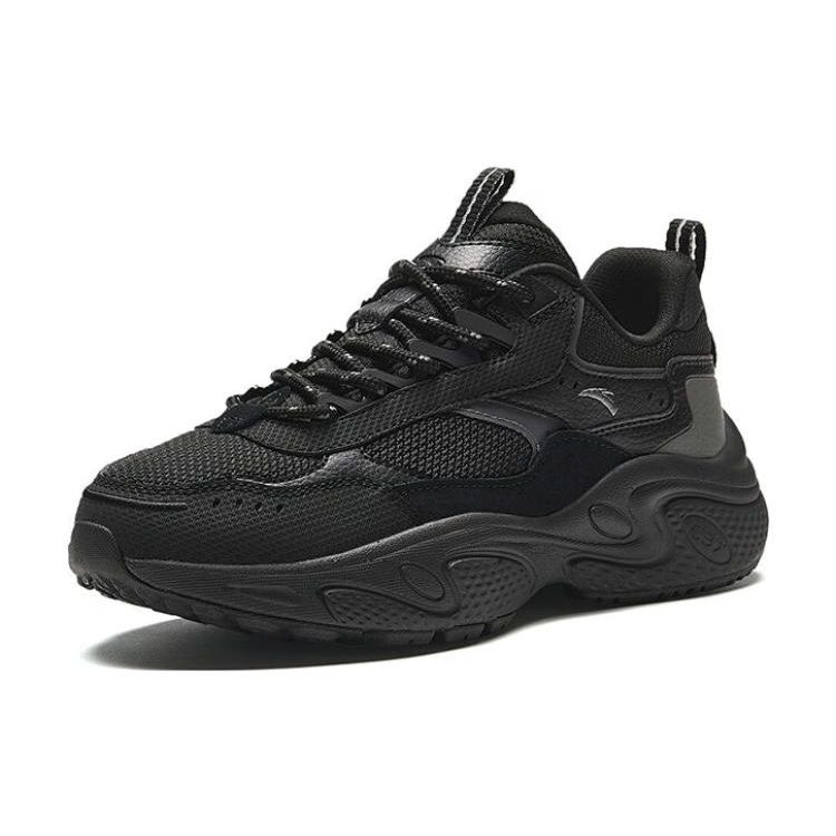 Anta Starry Mesh Trendy Casual Shock Absorbing Breathable Low Top Dad Shoes Women sneaker Black 922348837-6