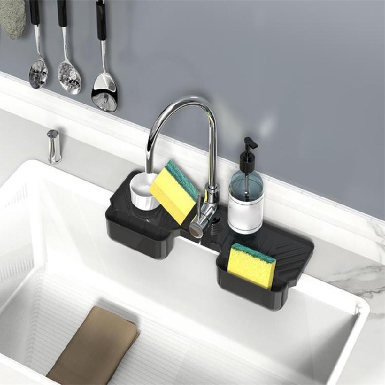 Silicones Sink Drain Sink Splash Guards Soap Holder Removable Tray Drying Mats