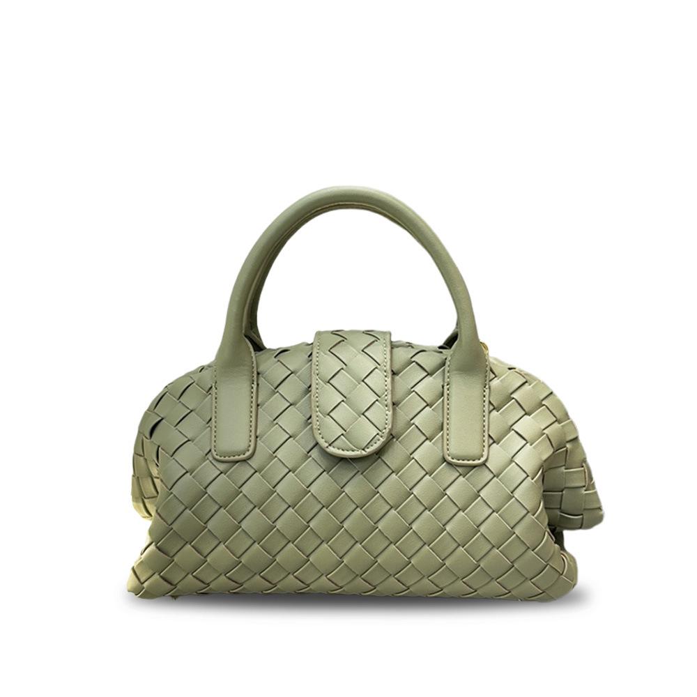 2026 leather cross-border new cloud bag woven portable shoulder crossbody magnetic bowling Boston bag women