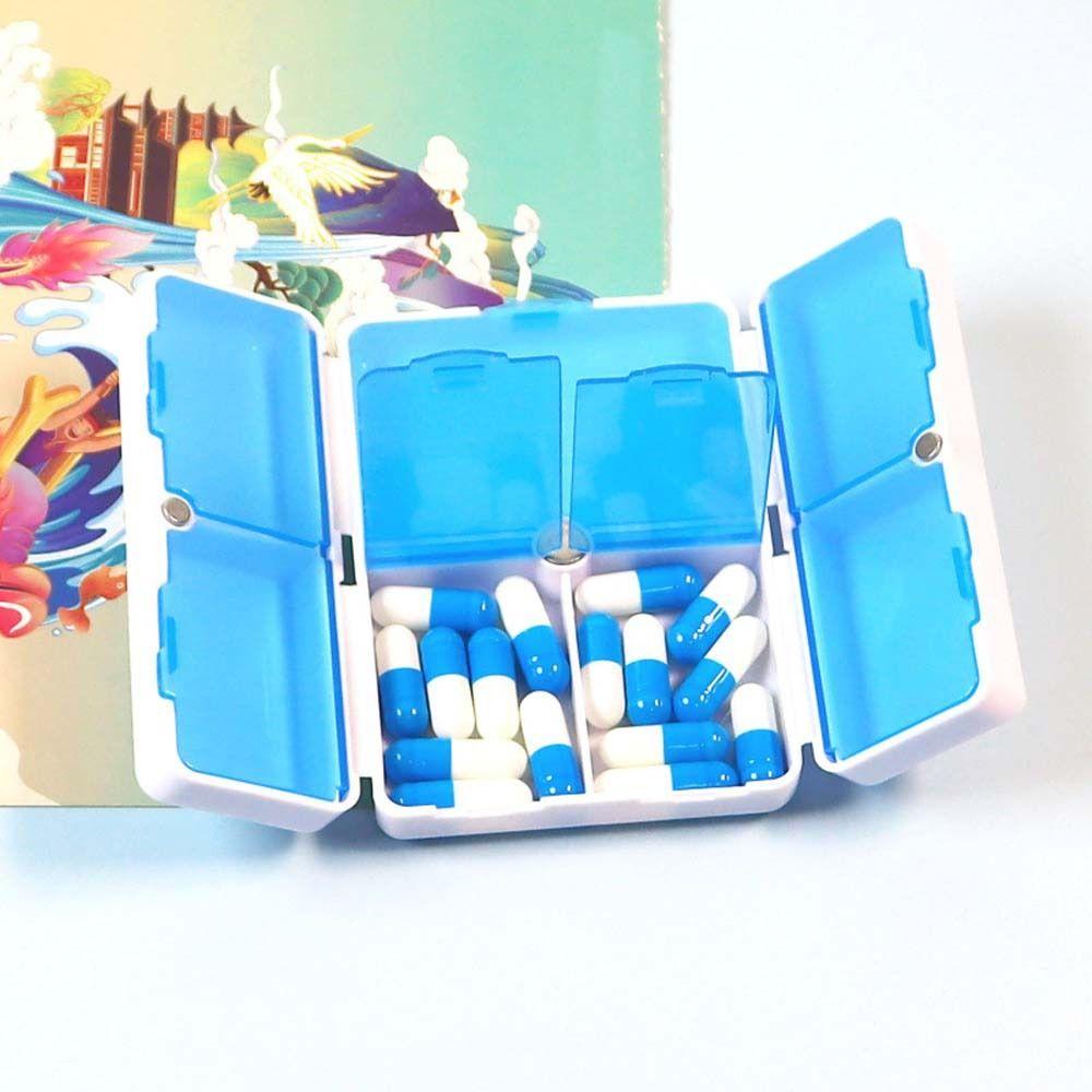 Weekly Medicine Pill Box Magnetic Pill Box 7 Grids Pills Organizer Case Magnetic Pill Case  Outdoor