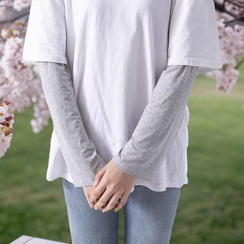 

Modal Pure Cotton Outdoor Trendy Bandage Dress Sun Protection Arm Sleeves Light gray L