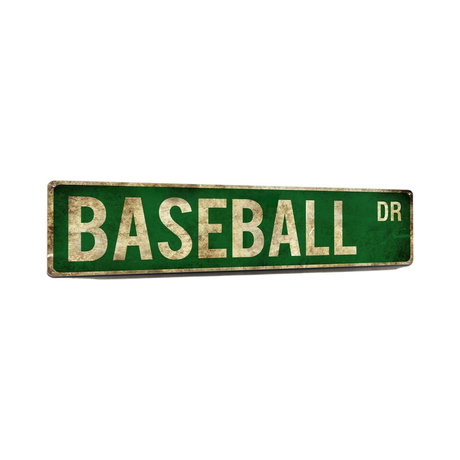 Fun Retro Classic Metal Tin Plate Baseball Themed Tin Painting One Size
