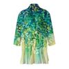 Women'S Casual Daily Cropped Sleeve Top Sleeve V Neck Fashion Printed Shirt Top Soft Drape Ruffle Cardigan
