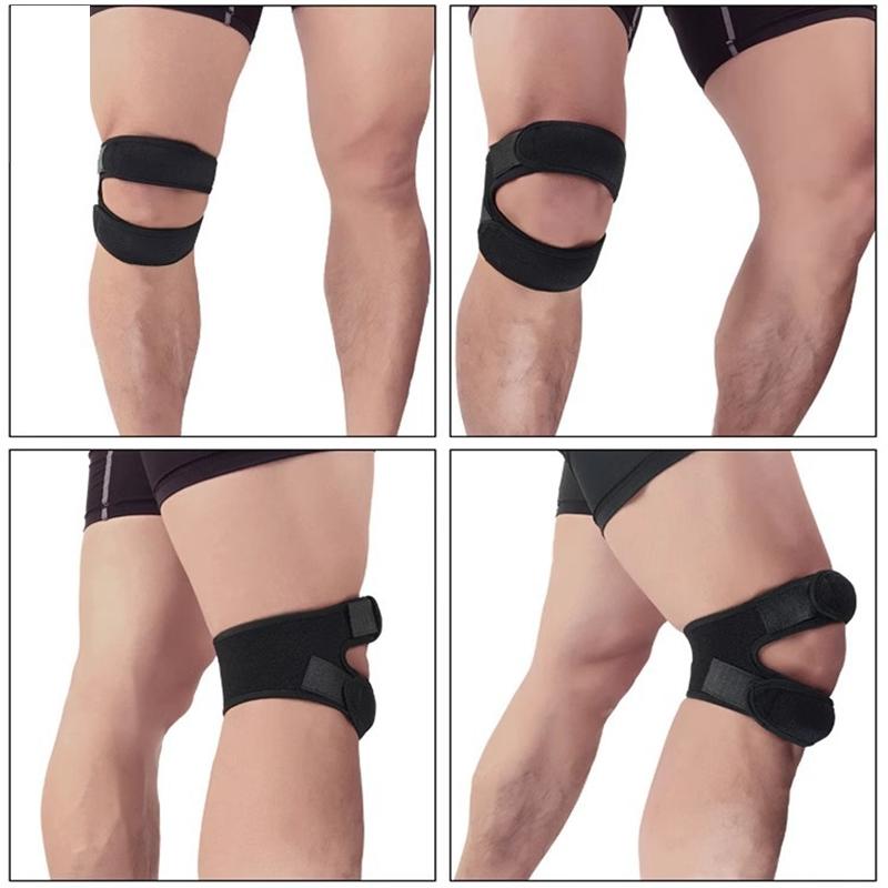 

1PCS Pressurized Knee Wrap Sleeve Support Bandage Pad Elastic Braces Knee Hole Kneepad Safety Basketball Tennis Cycling чёрный