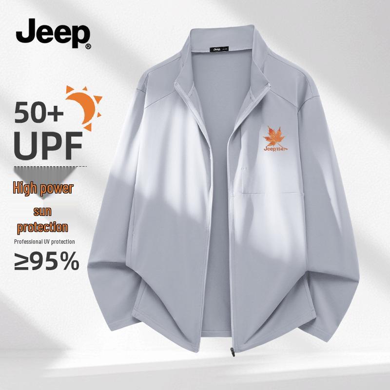 JEEP Men s Hooded Outdoor Quick-Dry Sun Protection Jacket L