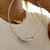 Simple Metal Necklace Magnetic Heart Necklace Fashion Vintage Choker  Gift