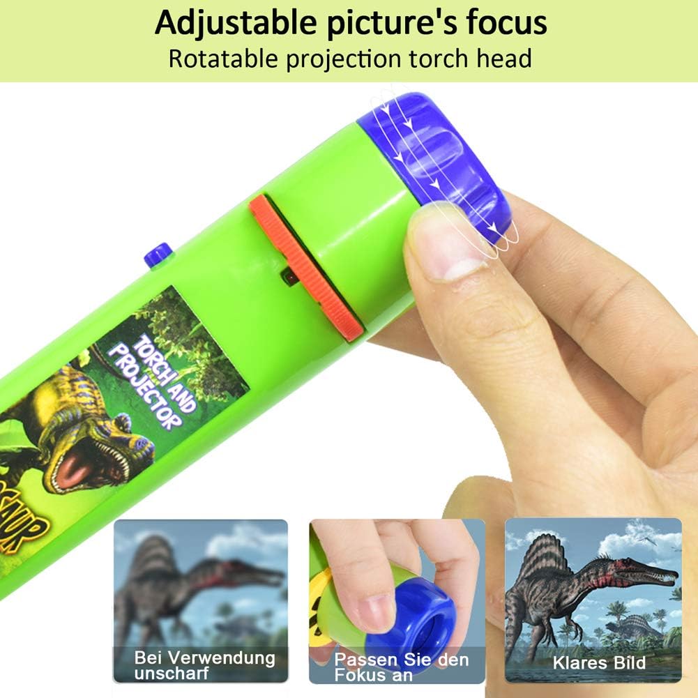 Torch Projector Projection Lighting Story Torches Light Toy Slide Lamp Educational Learning Bedtime Night Light for Children (120 Images, 5 Themes,