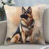 1pc, German Shepherd Print Pillowcase, 45.72x45.72 Cm Square Polyester Decorative Pillow Cover, Suitable for Home, Car, Sofa, Bedroom - Pillow Insert