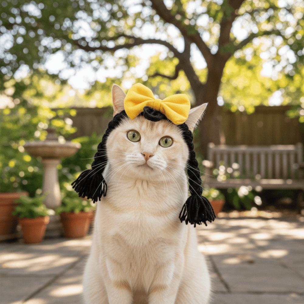 Adjustable Pet Head Cover Bow Pet Headgear Creative Cat Cosplay Headwear Cosplay Events