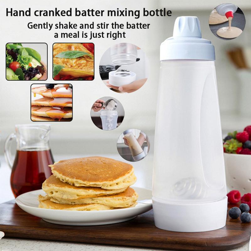 Hot Selling Hand Cranked Batter Mixing Bottle Easy To Squeeze Batter Dispenser with Scale Cream Mixing Bottle with Precise Scale