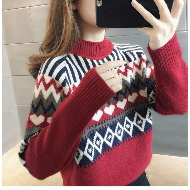 Dimanaf 2024 New Spring Sweaters Turtleneck Pullover.Women Sweaters Knitting Loose Sweater White