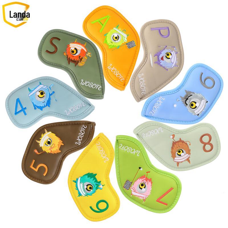 Landa Multi-color PU Golf Iron Club Headcover Set (9-Pack)