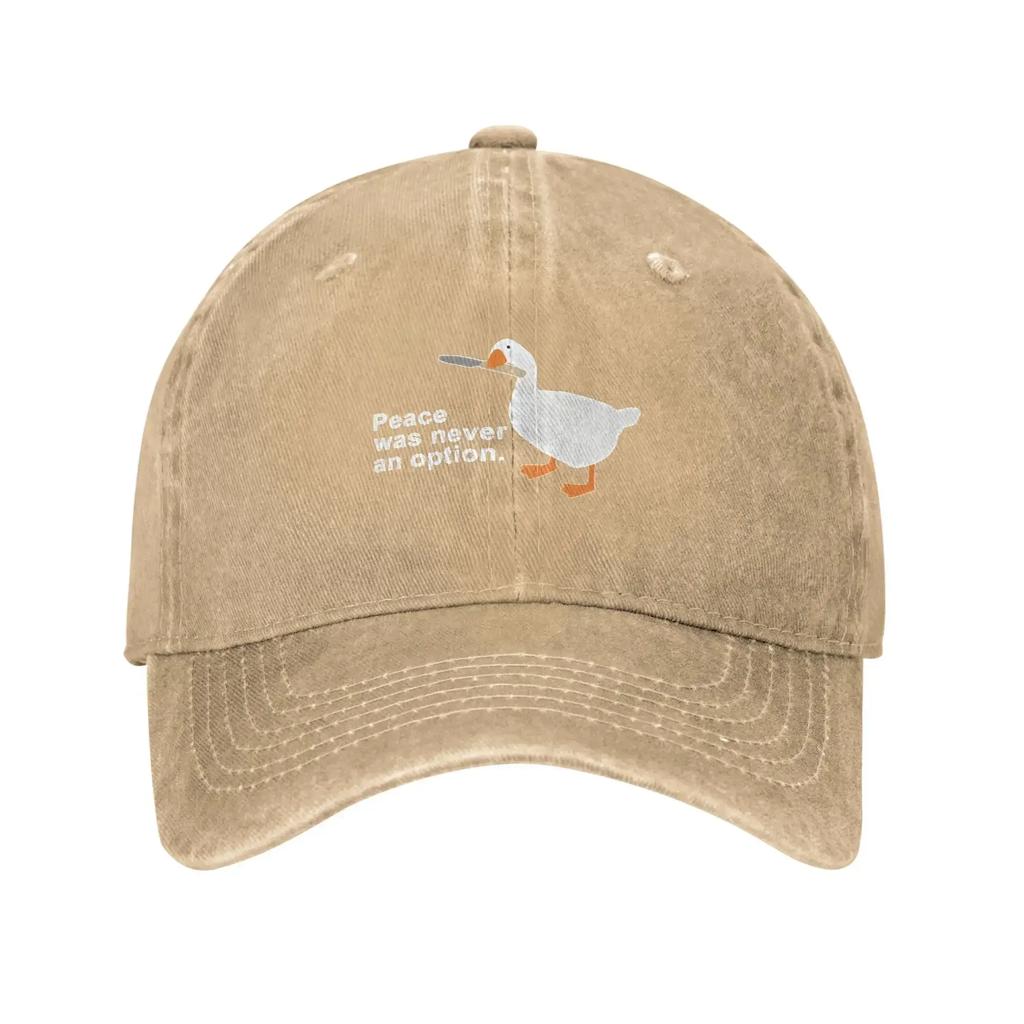 Vit Gås Bita Kniv Casual Baseballkeps Våren Fred Var Aldrig ett Alternativ Truckerhatt Andningsbar Snapback Vuxen y2k Coola Kepsar
