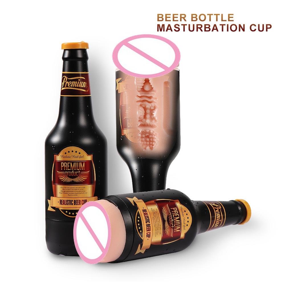 Realistische Bierflaschen-texturierte Pocket Pussy für Männer, Männlicher Masturbator Männliches Sexspielzeug, Masturbationsbecher Herren Stroker