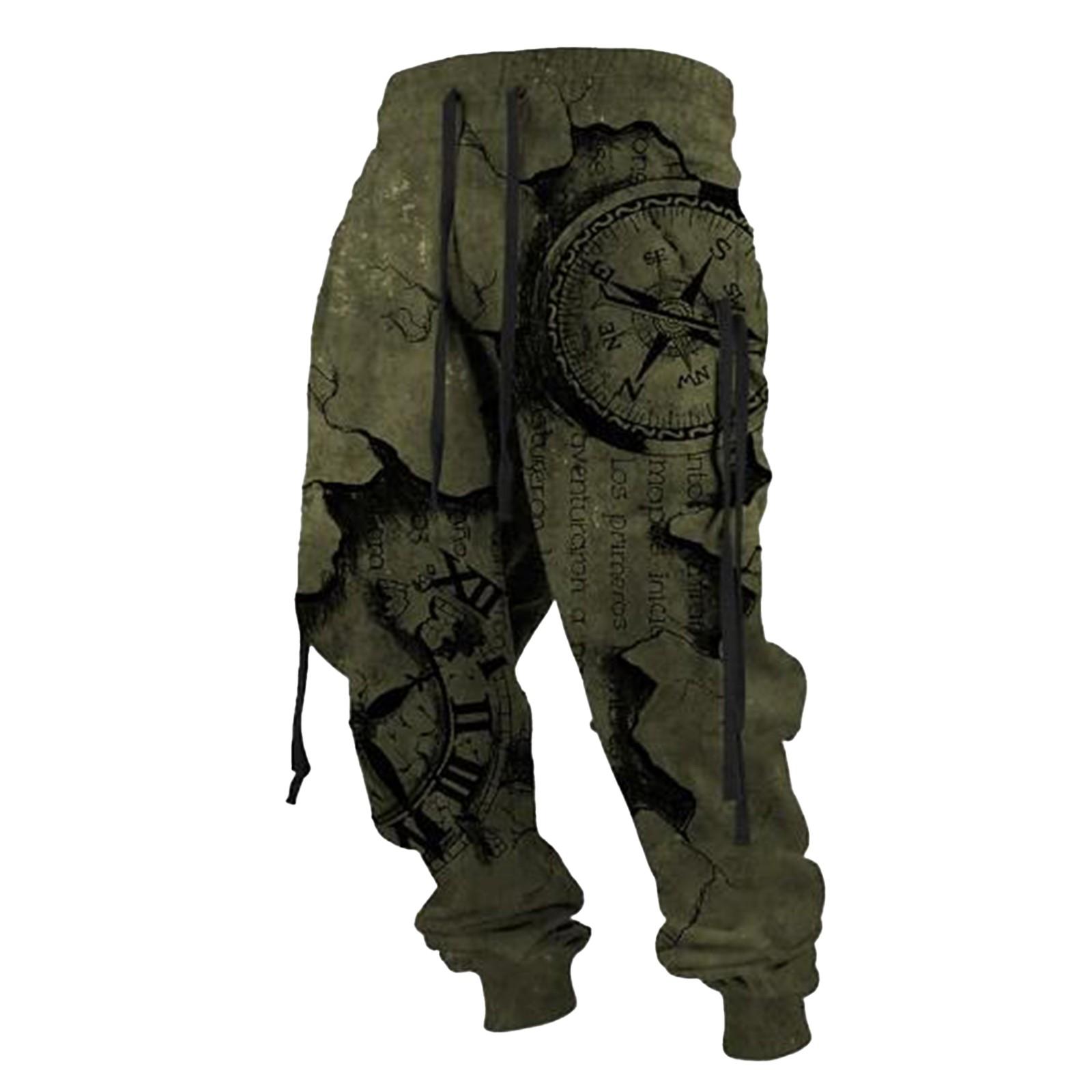 

Мужские повседневные спортивные брюки с принтом, мужские модные флисовые спортивные брюки на шнуровке XL темно-зеленого