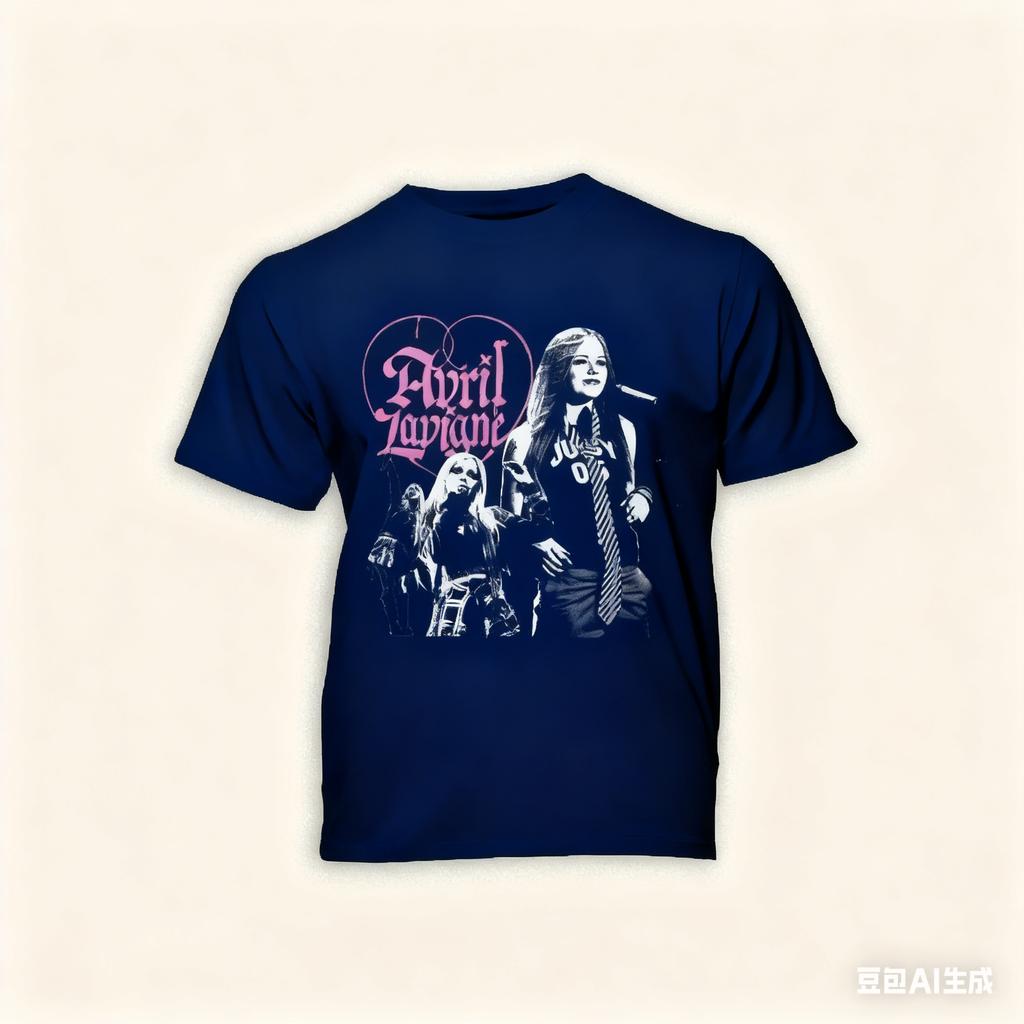 Avril Lavigne Grafik T-Shirt Pop Punk Fan T-Shirt mit Retro-Herz-Design Ikonischer Rockstar-Druck 2026 Neu
