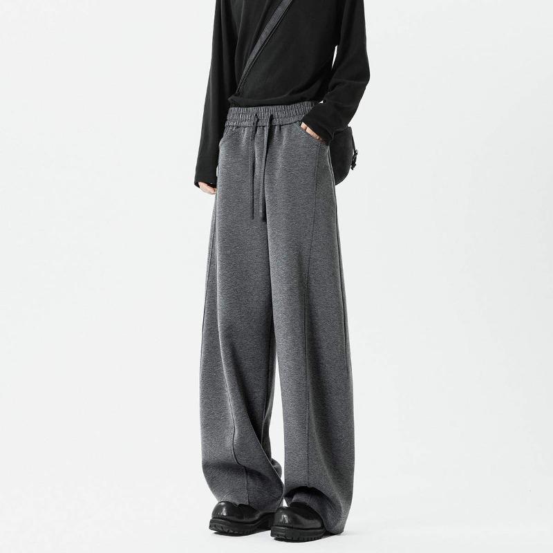 Autumn and winter new casual pants men's American design sense Hong Kong style loose trend retro straight wide-leg trousers