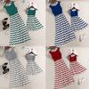 Stylish Mother And Daughter Fashion Casual Boho Stripe Maxi Matching Dress Outfits
