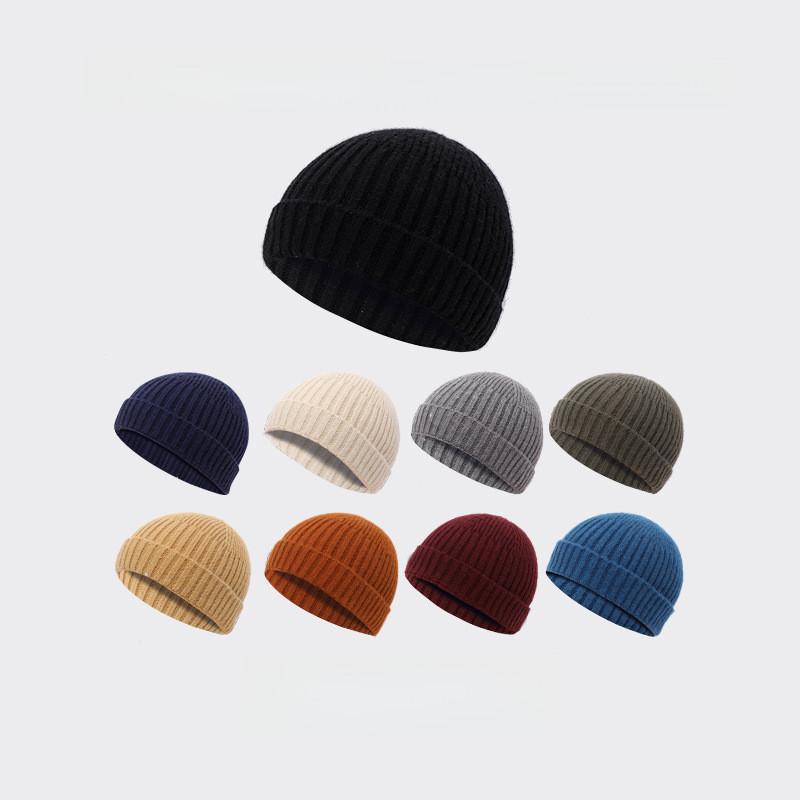 Cotton Unisex Fashionable Knit Hat Soft Round Top Beanie For Cold Seasons