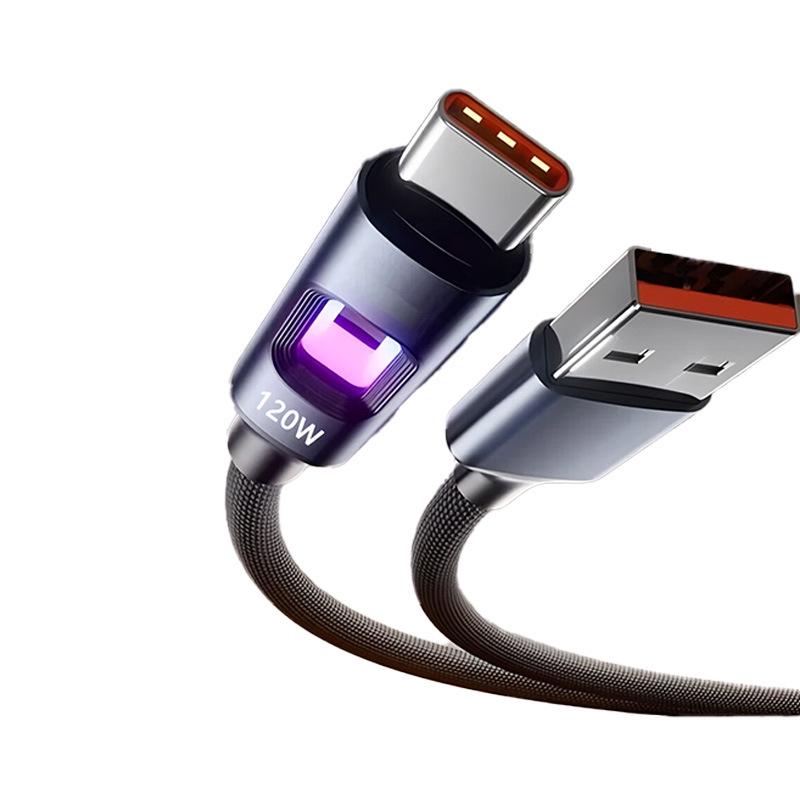New Fast Charging Cable with Colorful Lights for Samsung, iPhone 16/15, Huawei, Type-C