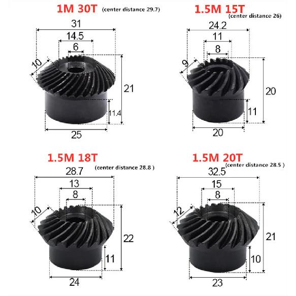 1:1 Roată dințată conică spirală de oțel de precizie 1M 30T 6MM 1.5M 15/18/20/22/24/25 Dinți 2M 15/18/20 Dinți Oțel Carbon ROATĂ BUNĂ