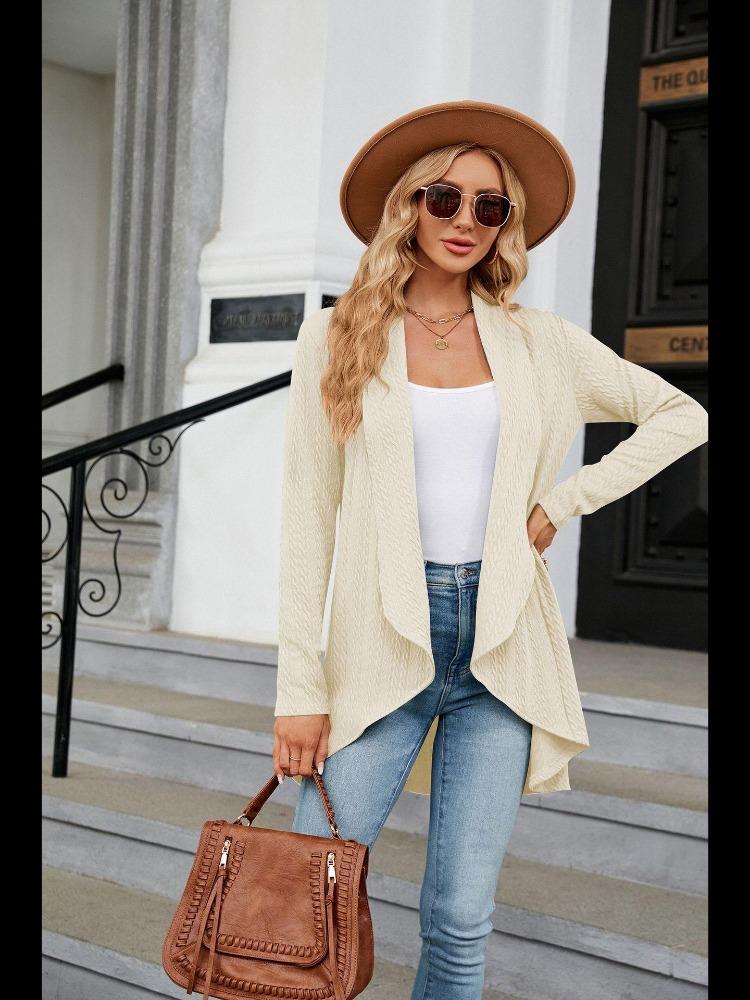 2023 Fashion Warm Cozy Women's Solid Color Knit Cardigan Sweater Autumn Winter