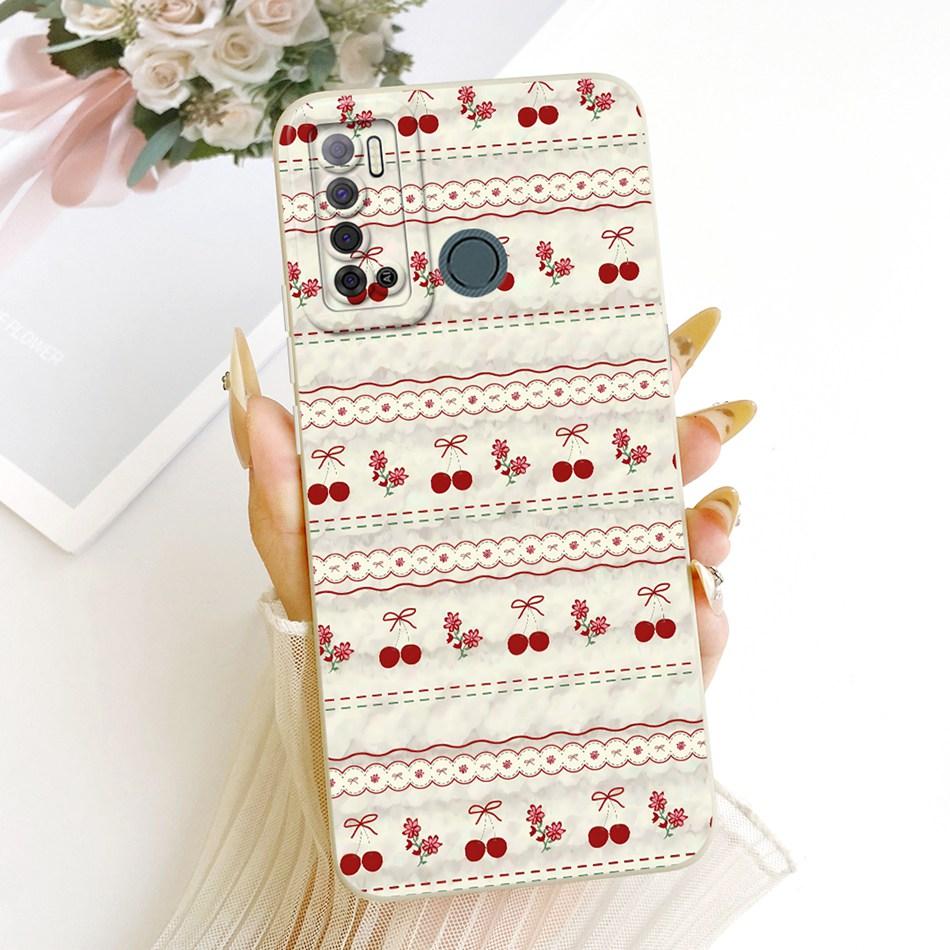 For Tecno Spark Power 2 LC8 Cute Cat Flower Cartoon Phone Case For Tecno Spark Power2 Shockproof Soft Silicone Bumpers