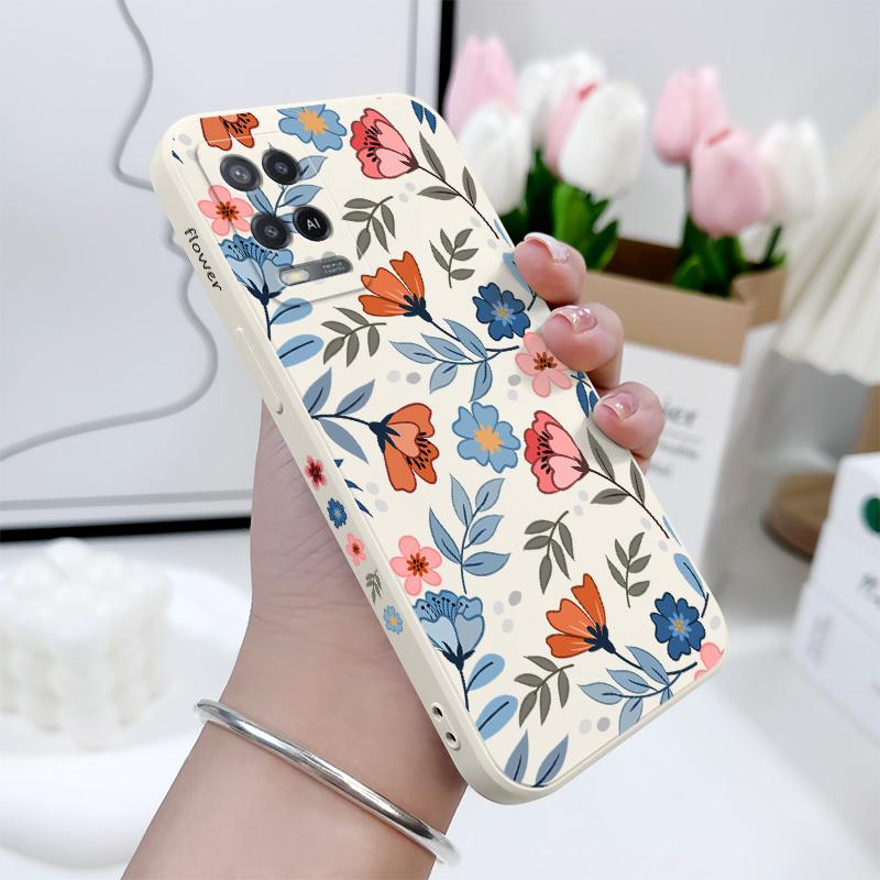 Stretching Flowers Phone Case For OPPO A54 A74 A57 A77 A78 A96 A76 A95 A94 A83 A53 A72 A52 A9 A5 A12 A31 2020 S 4G 5G Cover