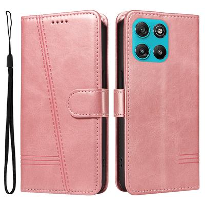 Ligne de Luxe Emplacement pour Cartes Portefeuille Étui Téléphone Cuir à Rabat Pour Motorola G56 G15 G75 G85 G55 Edge 60 Pro Support Sac Housse avec Sangle Livre