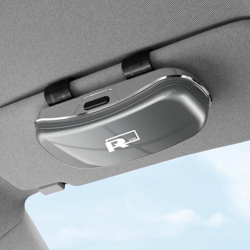 Car Visor Sunglasses Glasses Case Glasses Holder Clip Box Accessories For VW GTI Polo Golf Passat B6 Tiguan Arteon Taigo HubCap BIY1