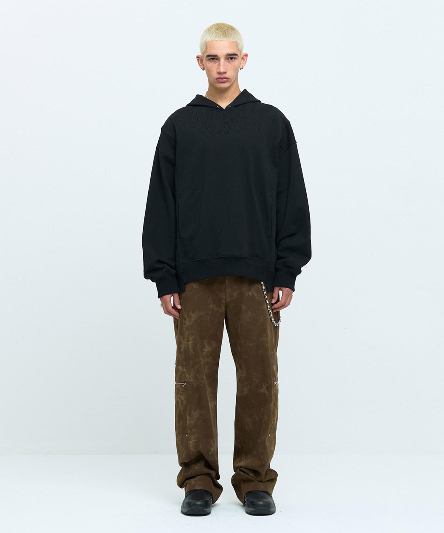 Mea Point Zip Oversized Hoodie [Black] 2