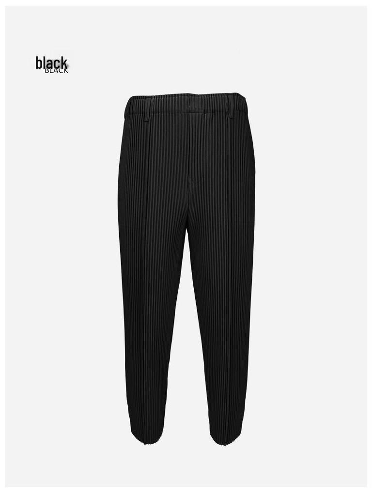 Miyake Men's Spring Slim Pleated Skinny Trousers - Japanese Retro Style