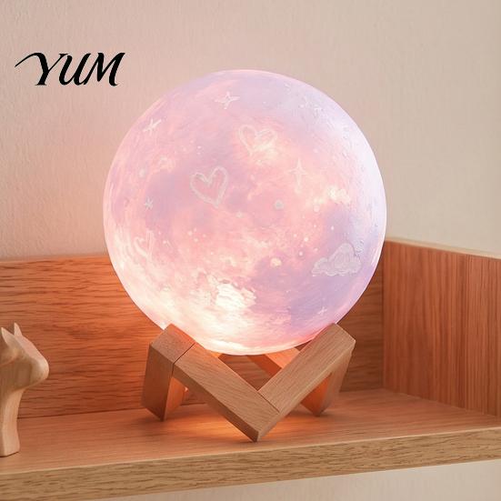 Desktop Art Ornament DIY Paint Your Own Moon Lamp, LED Night Light Kit with 8 Kids Arts And Crafts Colors Brushes, Craft Project, Warm Glow