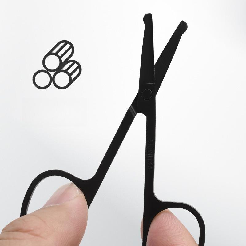 Round Tip Nose Hair Scissors Manual Facial Hair Trimmer Stainless Steel Eyebrow Grooming Scissors For Safety Small Scissors