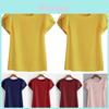 Summer Women Lotus Short Sleeve Blouse Tops Ladies Loose T Shirt Casual Tee Top