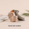 Wooden Pendant Wooden Sheep Keychain Cartoon Animal Wooden Lamb Keyring Decoration Multi-Color Tassel