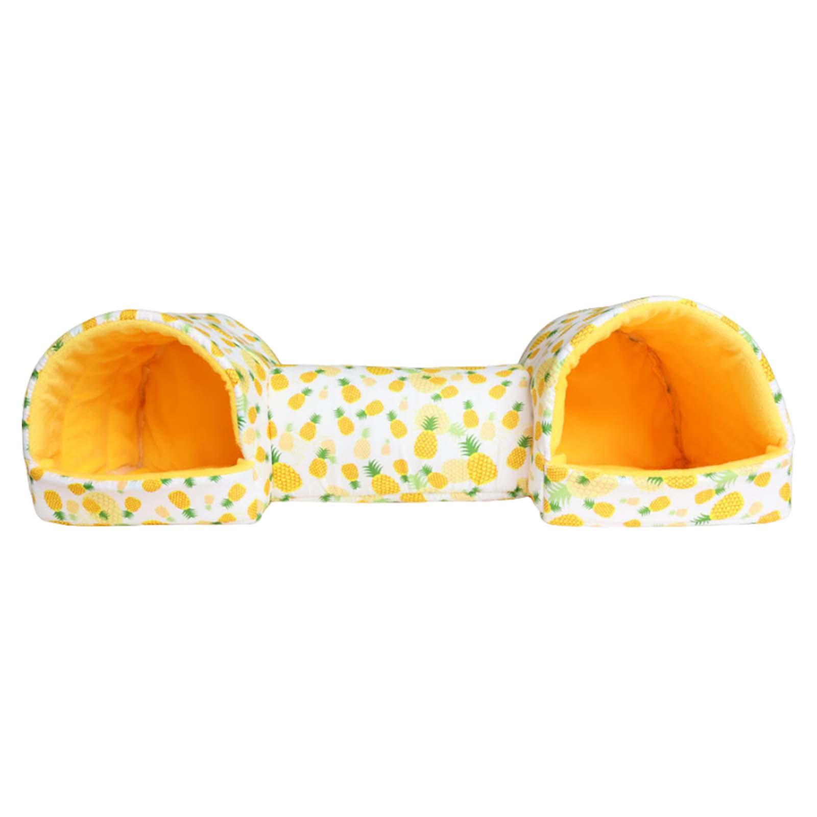 Guinea Pig Tunnel and Bed Hamster Hideout Breathable Entertainment Corner Tunnel Tube Guinea Pig Bed for Small Pets Mice