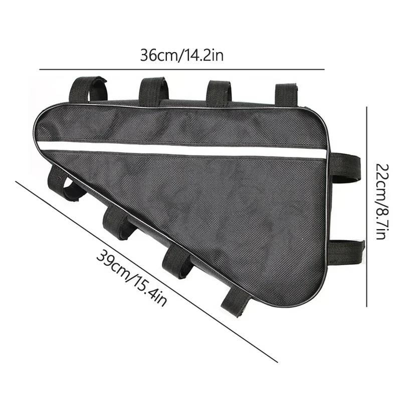 Triangle Bicycle Battery Pack Waterproof Dustproof Large Capacity Road Bike Storage Bag for Outdoor Cycling Trips