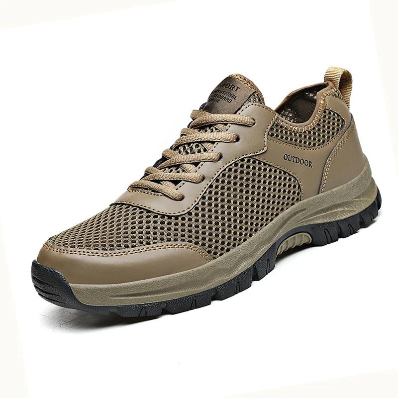 Outdoor Men Hiking Shoes 2025 Breathable Man Comfort Sneakers Boots Desert Training Sneakers Anti-Slip Trekking Shoes Plus