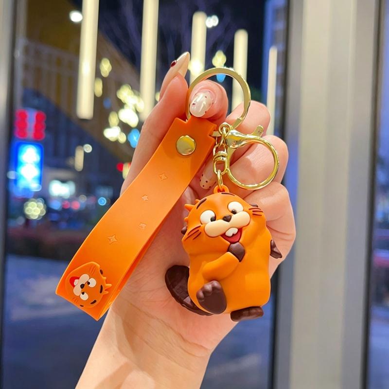 Cartoon Beaver Keychains Toms Lizard Keychain Hanging Ornament for Bag Backpack Anime Figure Keyring Accessories Party Gift