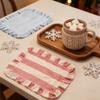 Minimalist Stripe Ruffle Placemat Coffee Table Mat, Baking Food Photography Napkin Home Desktop Decoration&