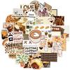 50PCS INS Style Coffee Inspirational Phrases Stickers-Korean Healing Graffiti Waterproof Decor for Skateboard AnimeWorlds Store
