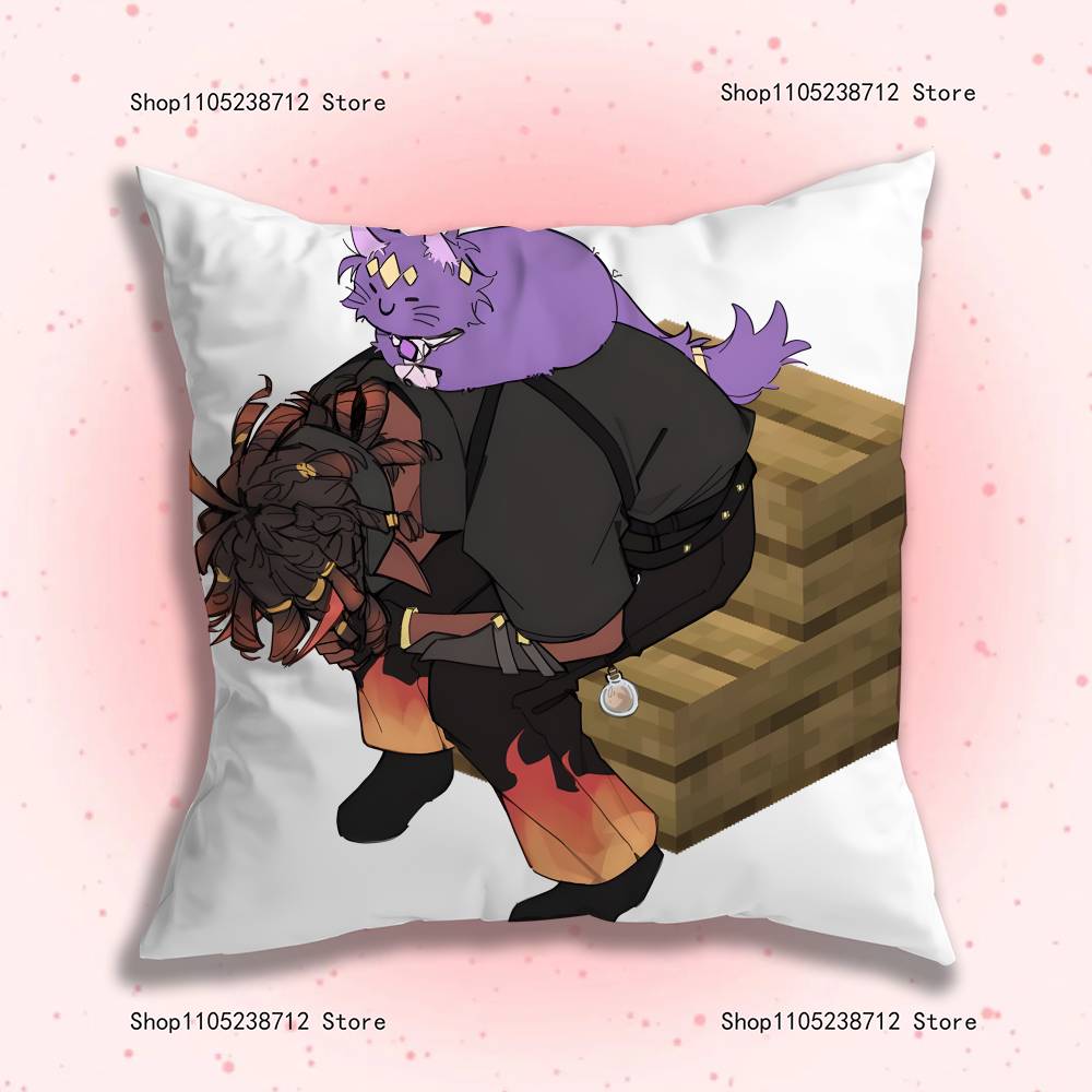 Wemmbu Eggchan Tax Duo Anime Pillow Case Anti-dustmite Pillowcase Invisible zipper silky short plush Sofa cushion cover